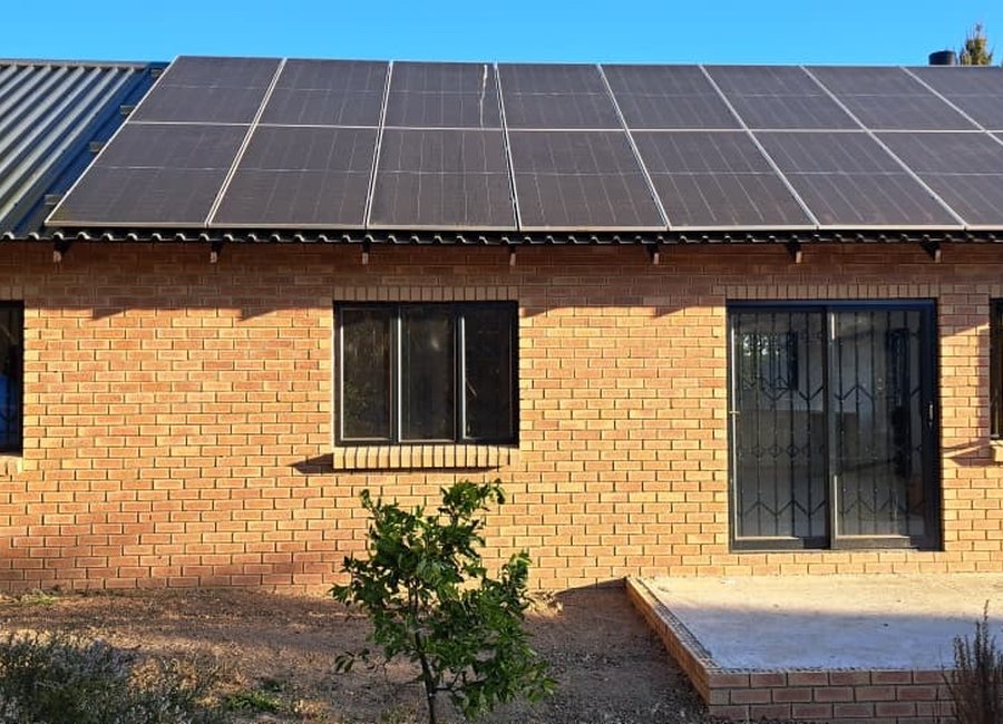 Solar panel installation on property roof